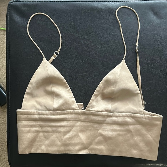 T by Alexander Wang Champagne/ Rose Gold Satin Top - Picture 2 of 5